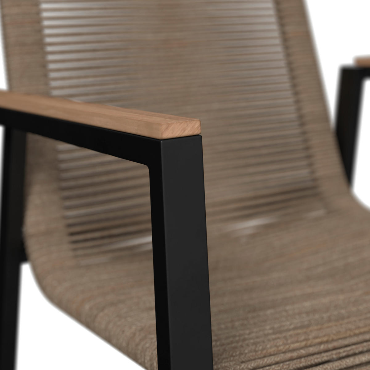 STAPELSESSEL Teakholz Aluminium Anthrazit, Sandfarben, Teakfarben  - Sandfarben/Anthrazit, Design, Holz/Textil (56/90/66cm) - Amatio