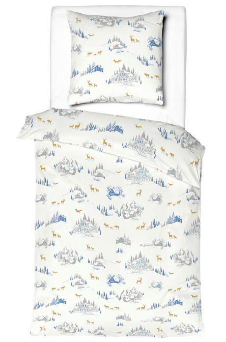 ÁGYNEMŰHUZAT-GARNITÚRA 140/200 cm  - aranyszínű/kék, Basics, textil (140/200cm) - X-Mas