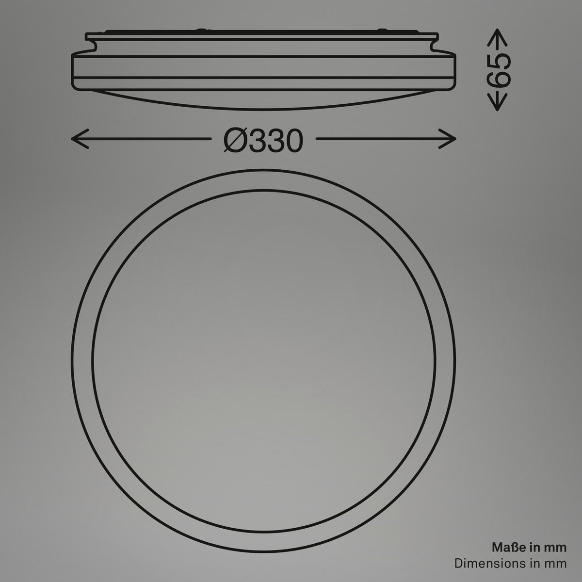 FÜRDŐSZ. LED MENNYEZETI LÁMPA - fehér, Basics, műanyag/fa (33/6,5cm)