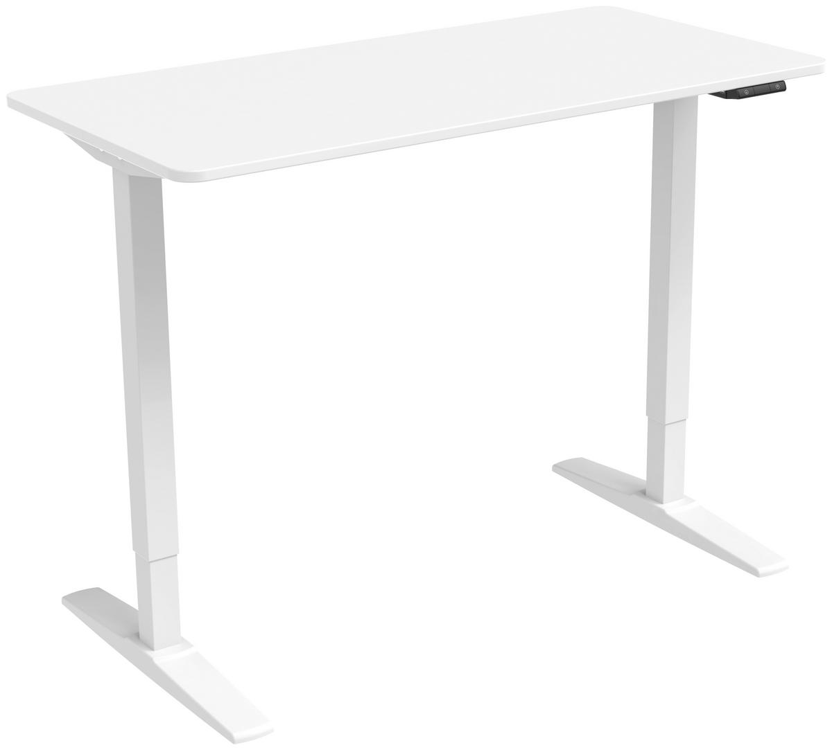 SCHREIBTISCH 120/60/75-120 cm  in Weiß  - Weiß, KONVENTIONELL, Holzwerkstoff/Metall (120/60/75-120cm) - Carryhome