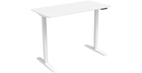 SCHREIBTISCH höhenverstellbar - Weiß, KONVENTIONELL, Holzwerkstoff/Metall (120/60/75-120cm) - Carryhome