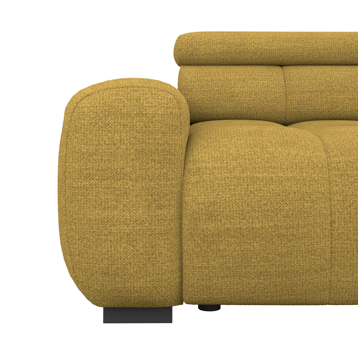 BIGSOFA Webstoff Grün, Senfgelb  - Senfgelb/Schwarz, Design, Kunststoff/Textil (248/77-97/108cm) - Welnova
