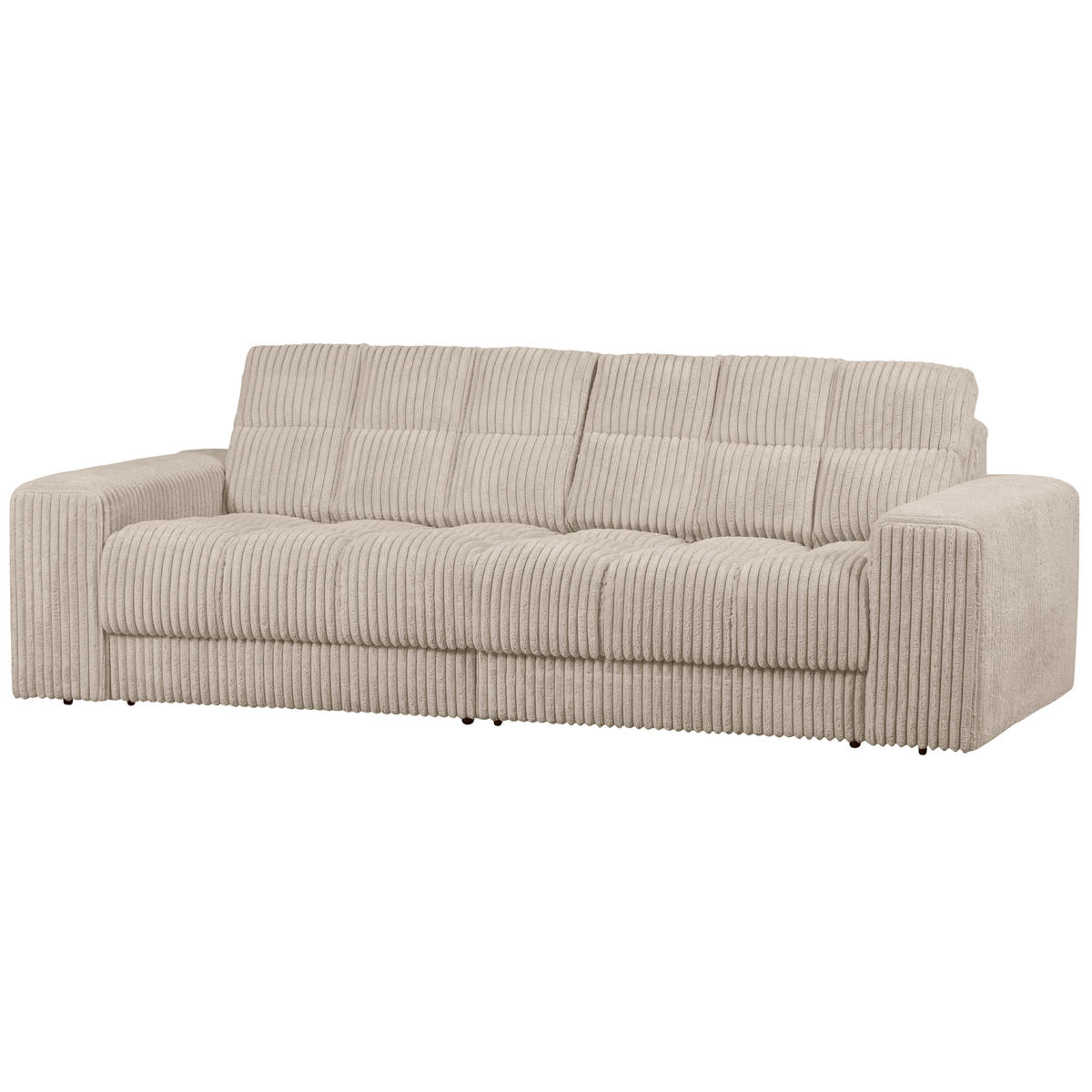 2-SITZER-SOFA Second date gerippt Beige  - Beige/Schwarz, Design, Kunststoff/Textil (226/78/99cm) - Livetastic