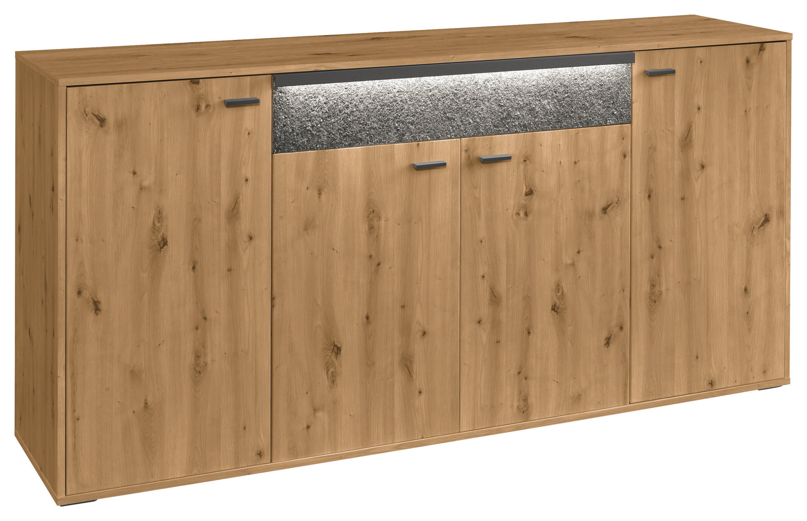 SIDEBOARD  in 183,7/88,6/43,8 cm  - Dunkelgrau/Eiche Artisan, Design, Holzwerkstoff/Stein (183,7/88,6/43,8cm) - SetOne by Musterring