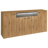SIDEBOARD  in 183,7/88,6/43,8 cm  - Dunkelgrau/Eiche Artisan, Design, Holzwerkstoff/Stein (183,7/88,6/43,8cm) - SetOne by Musterring