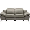 2-SITZER-SOFA Graubraun Echtleder  - Chromfarben/Graubraun, Design, Leder/Kunststoff (194/83-99/110cm) - Celina Home