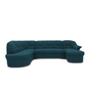 WOHNLANDSCHAFT in Mikrofaser Dunkelblau  - Schwarz/Dunkelblau, KONVENTIONELL, Kunststoff/Textil (180/295/146cm) - MID.YOU