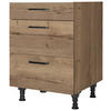 KOCHFELDUMBAUSCHRANK 60/87/56 cm  in Eiche dunkel  - Eiche dunkel/Schwarz, MODERN, Holzwerkstoff/Metall (60/87/56cm) - Nobilia