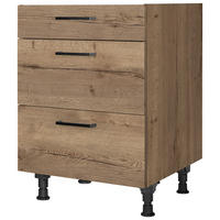 KOCHFELDUMBAUSCHRANK 60/87/56 cm  in Eiche dunkel  - Eiche dunkel/Schwarz, MODERN, Holzwerkstoff/Metall (60/87/56cm) - Nobilia