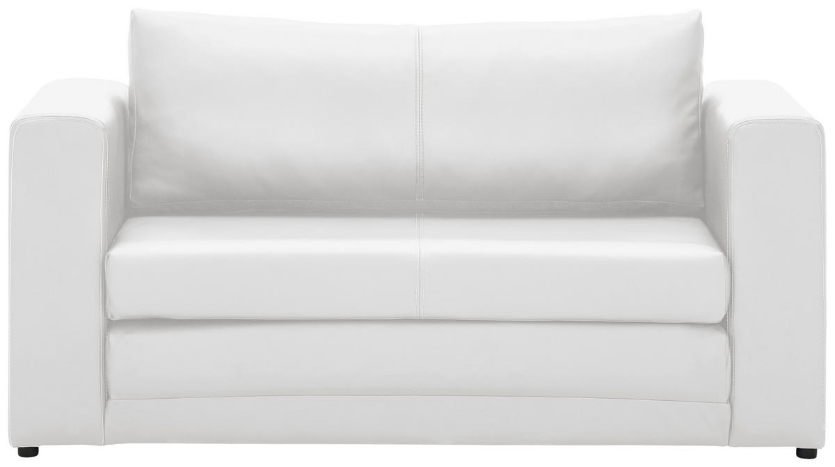 SCHLAFSOFA Lederlook Weiß  - Schwarz/Weiß, Design, Kunststoff/Textil (150/78/70cm) - Livetastic