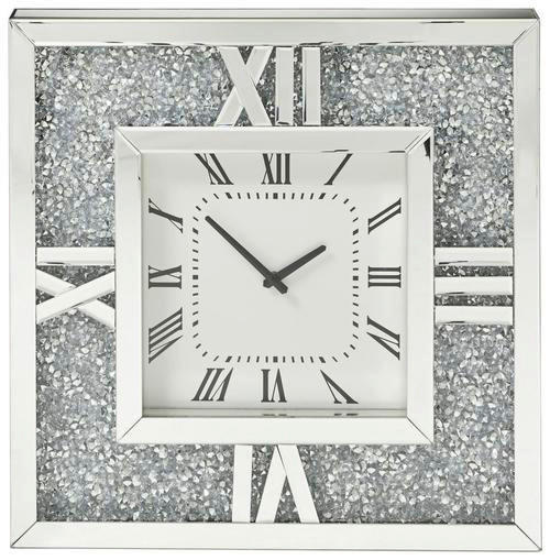 WANDUHR  Schwarz, Silberfarben, Weiß  - Silberfarben/Schwarz, Trend, Glas/Holzwerkstoff (60,5/60,5/5cm) - Xora
