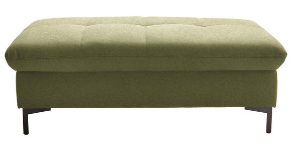 HOCKER in Textil Olivgrün - Schwarz/Olivgrün, Design, Textil (124/46/68cm) - Xora