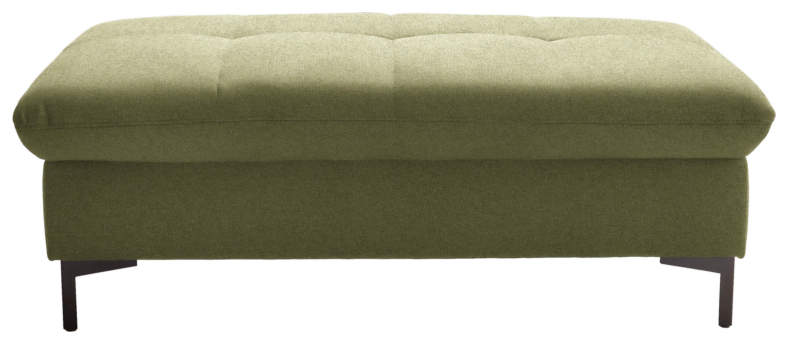 HOCKER in Textil Olivgrün  - Schwarz/Olivgrün, Design, Textil (124/46/68cm) - Xora