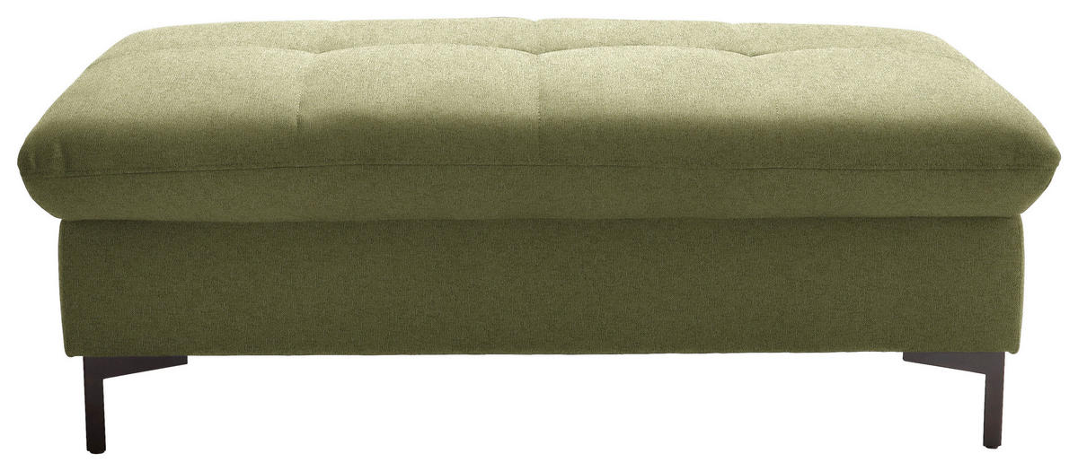 HOCKER in Textil Olivgrün  - Schwarz/Olivgrün, Design, Textil (124/46/68cm) - Xora