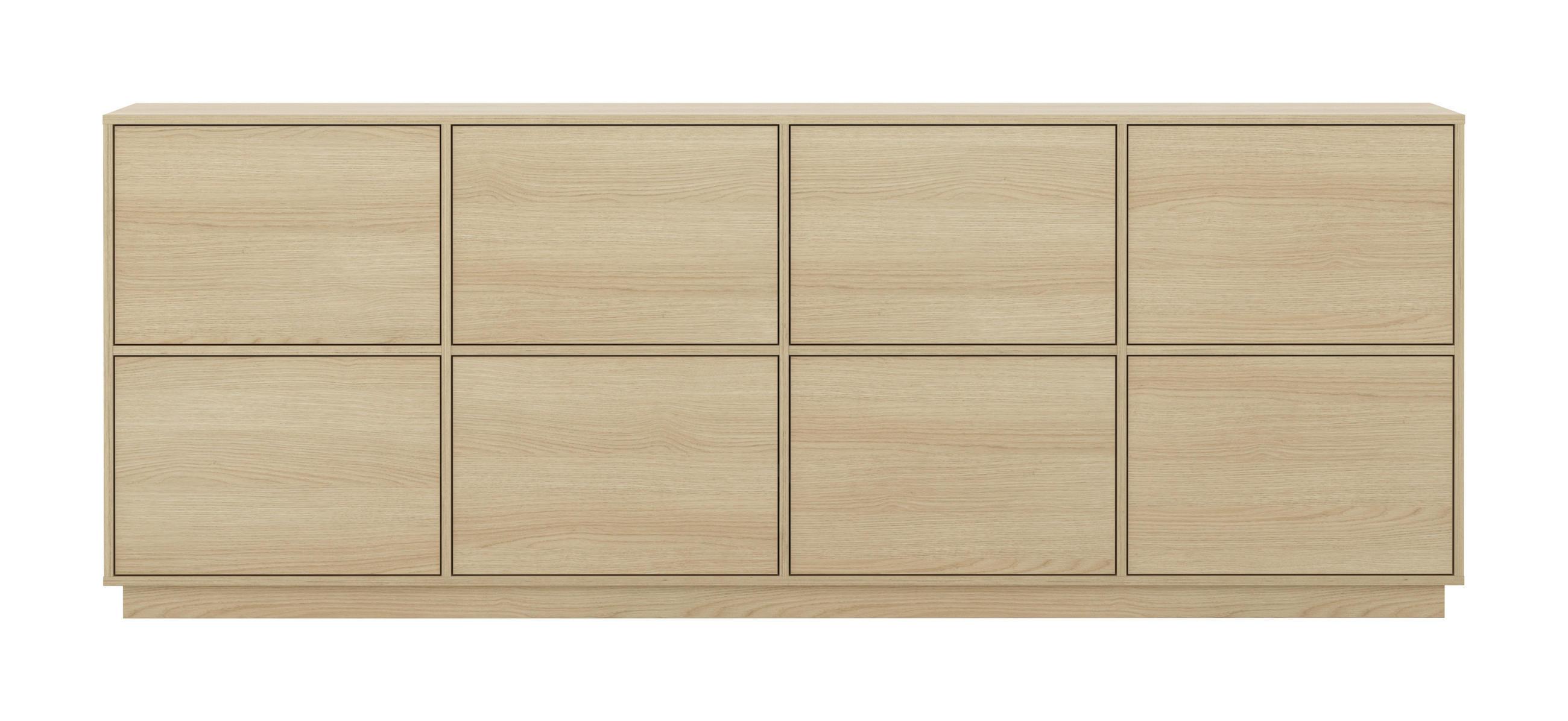 SIDEBOARD Japandi  in 220,5/82,5/41,5 cm  - Eichefarben, Design, Holzwerkstoff (220,5/82,5/41,5cm) - MID.YOU