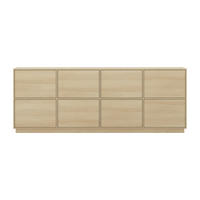 SIDEBOARD Japandi  in 220,5/82,5/41,5 cm  - Eichefarben, Design, Holzwerkstoff (220,5/82,5/41,5cm) - MID.YOU