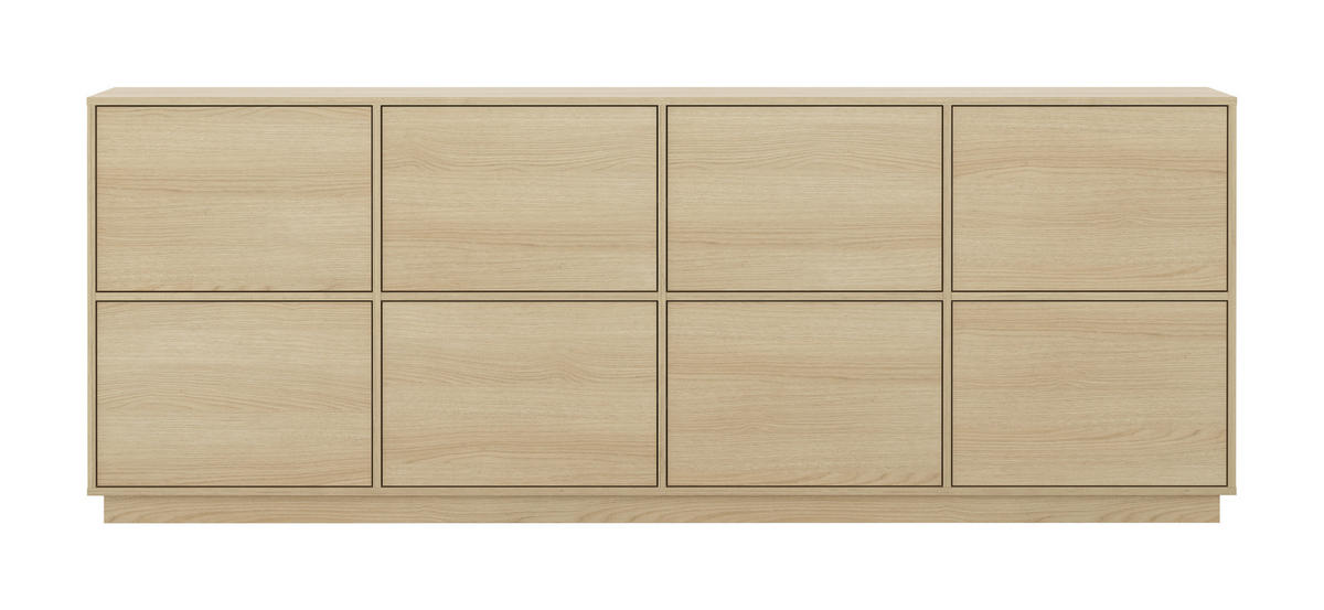 SIDEBOARD Japandi  in 220,5/82,5/41,5 cm  - Eichefarben, Design, Holzwerkstoff (220,5/82,5/41,5cm) - MID.YOU