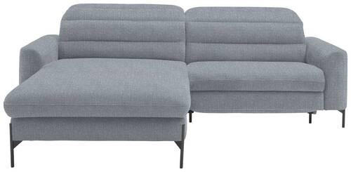 ECKSOFA in Flachgewebe Blaugrau  - Blaugrau/Schwarz, Design, Textil/Metall (191/252cm) - Dieter Knoll