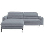 ECKSOFA in Flachgewebe Blaugrau  - Blaugrau/Schwarz, Design, Textil/Metall (191/252cm) - Dieter Knoll