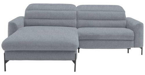 ECKSOFA in Flachgewebe Blaugrau  - Blaugrau/Schwarz, Design, Textil/Metall (191/252cm) - Dieter Knoll