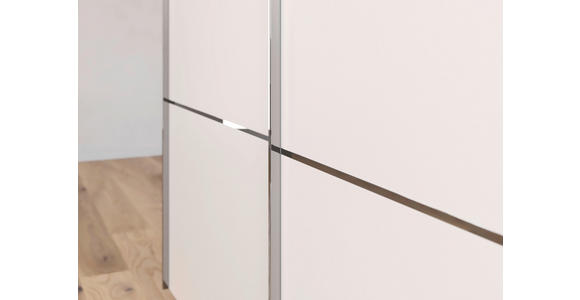 SCHWEBETÜRENSCHRANK 301/223/68 cm 3-türig Weiß - Chromfarben/Weiß, KONVENTIONELL, Glas/Holzwerkstoff (301/223/68cm) - Novel