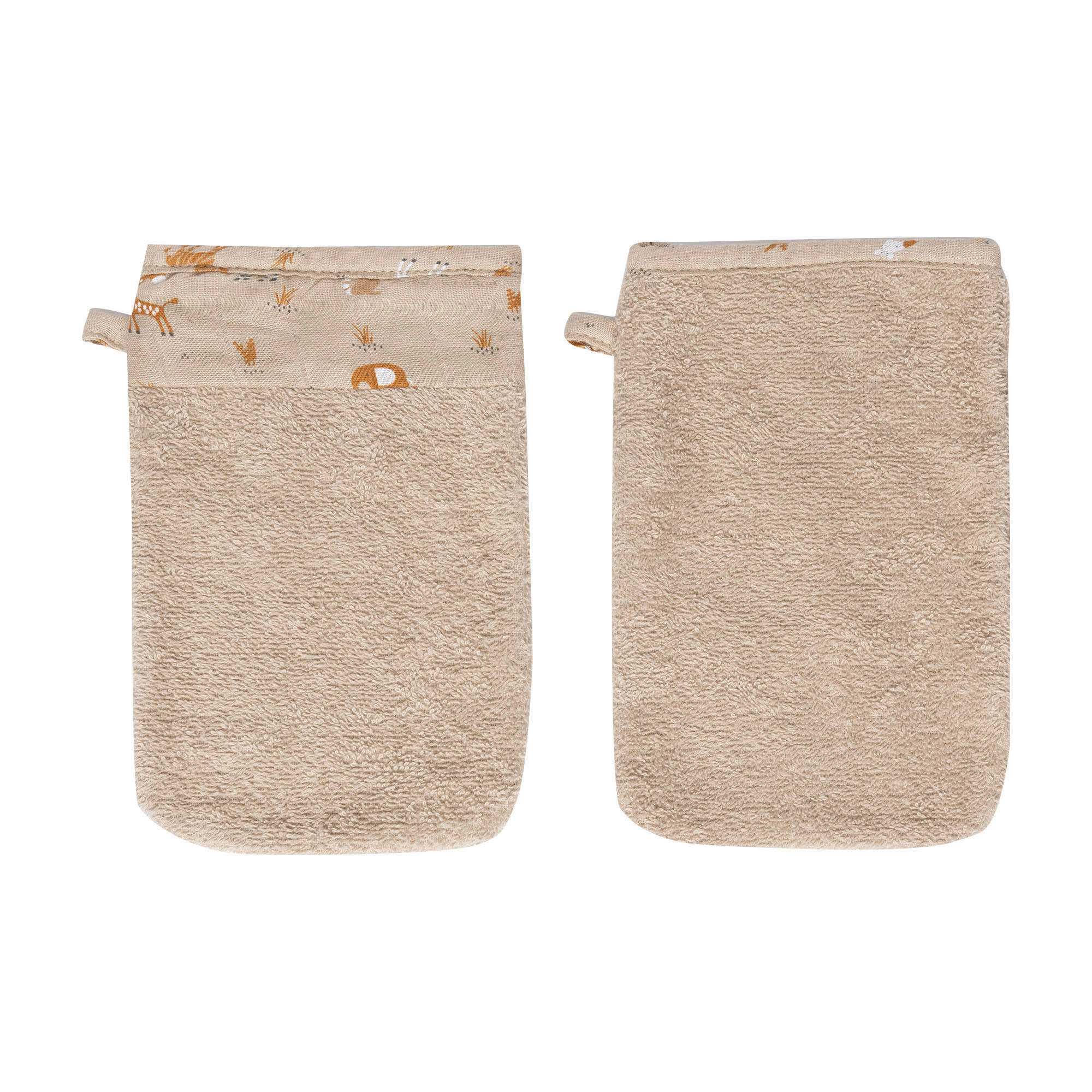 BABYWASCHHANDSCHUH  2-teilig  - Taupe, Basics, Textil (21.5/15/0.5cm) - Bebe Jou