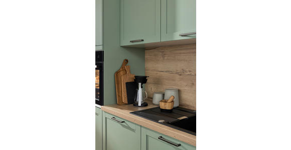 EINBAUKÜCHE   - Eukalyptusholzfarben/Grün, Design, Holzwerkstoff - Novel