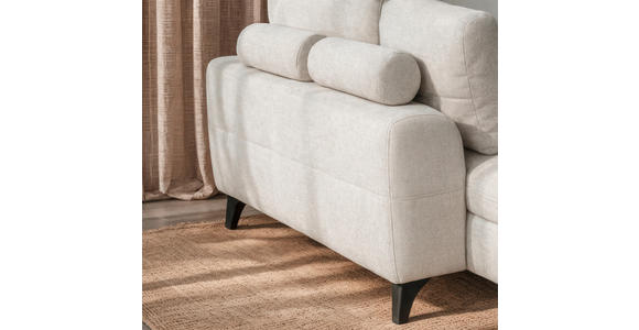 WOHNLANDSCHAFT Beige Chenille  - Beige/Schwarz, KONVENTIONELL, Textil/Metall (188/340/160cm) - Xora