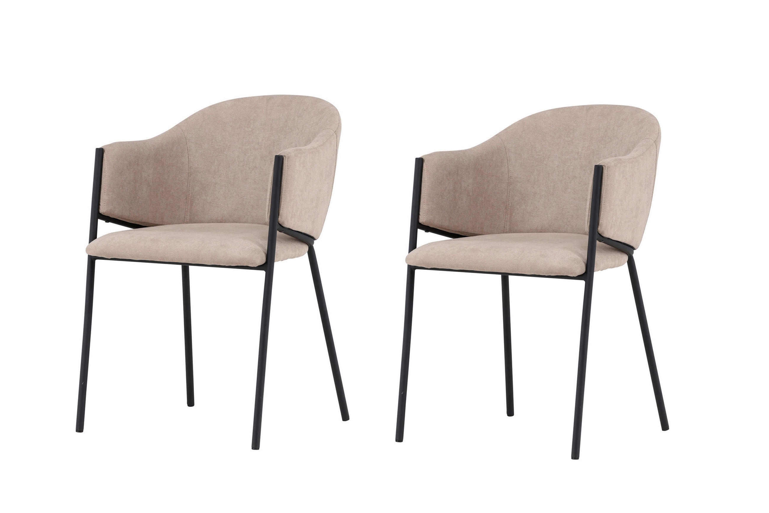 STUHL  in Stahl Metall, Textil  - Beige/Schwarz, MODERN, Textil/Metall (54/80/62cm) - Livetastic