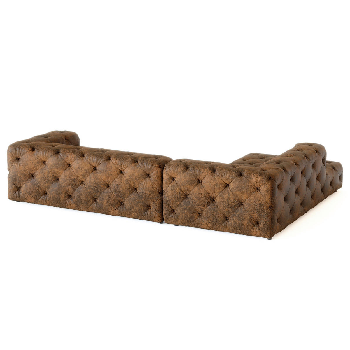 ECKSOFA Lederlook Dunkelbraun  - Dunkelbraun/Schwarz, Design, Kunststoff/Textil (228/325cm) - P & B
