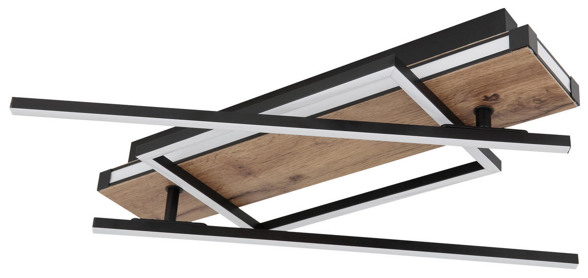 LED-DECKENLEUCHTE 40 W    120/88/12 cm  - Dunkelbraun/Opal, Design, Holzwerkstoff/Kunststoff (120/88/12cm) - Globo