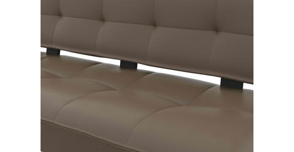 SITZBANK in Metall, Leder Grau  - Schwarz/Grau, Design, Leder/Metall (185/89/68cm) - Moderano