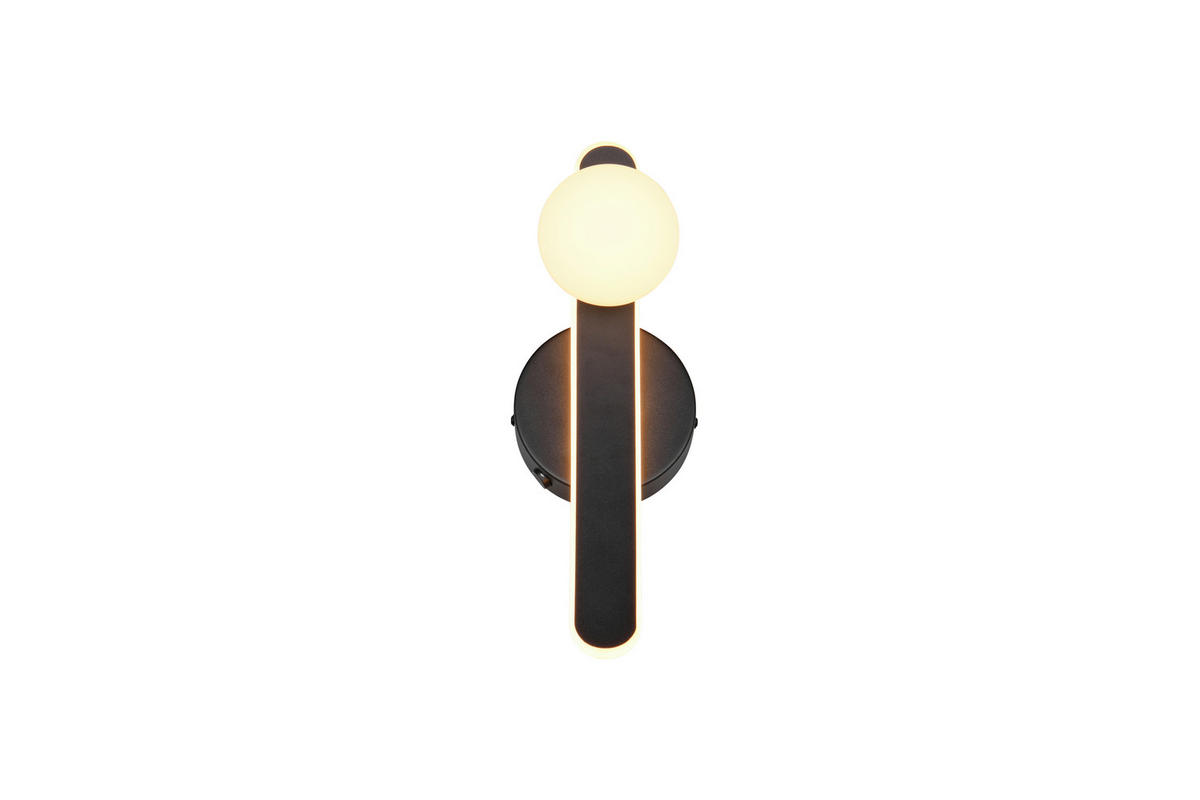 LED-WANDLEUCHTE Napoli 12/34,5/14,5 cm  - Schwarz/Weiß, Design, Glas/Kunststoff (12/34,5/14,5cm) - Trio Leuchten