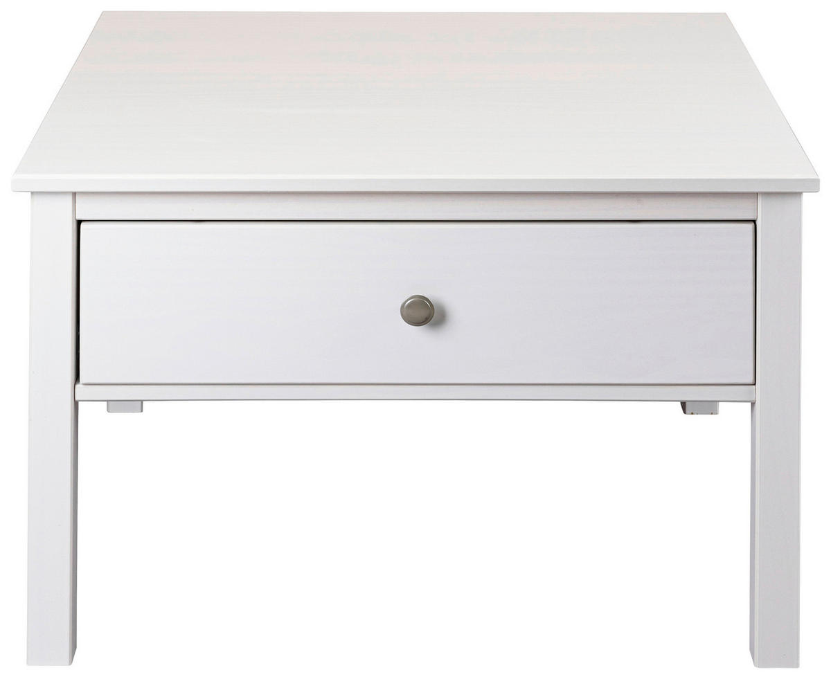 KLUBSKA MIZA, bela  - srebrne barve/bela, Design, kovina/les (70/70/47cm) - Livetastic