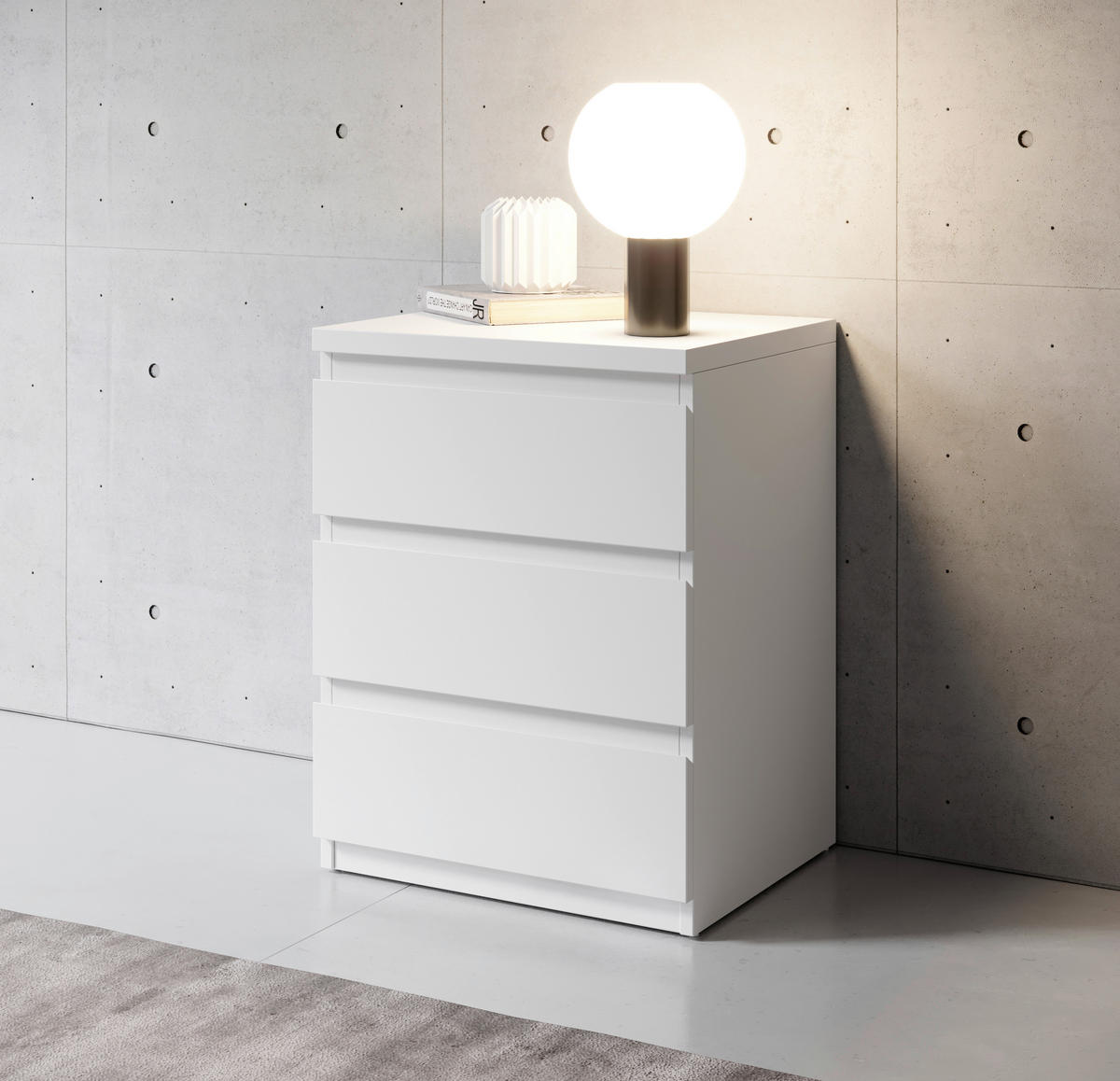 NOĆNI STOČIĆ bela  - bela, Osnovno (45/61,4/38cm) - Carryhome
