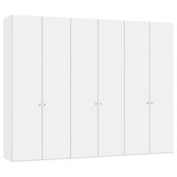 DREHTÜRENSCHRANK Weiss  - Weiss/Silberfarben, Design, Glas/Holzwerkstoff (303/236/59cm) - Jutzler