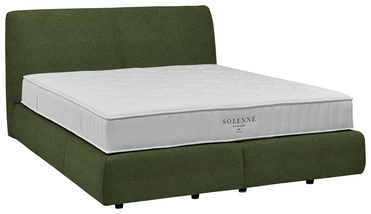 BOXSPRINGBETT 200/200 cm  in Olivgrün  - Schwarz/Olivgrün, Design, Kunststoff/Textil (200/200cm) - Johann Jakob