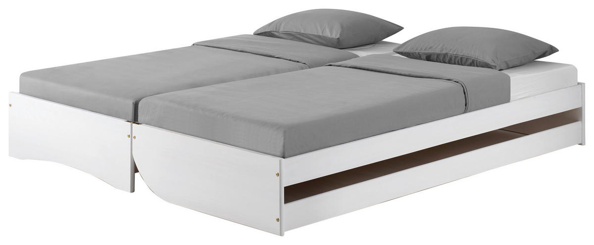 KIHÚZHATÓ ÁGY  fehér  - natúr/fehér, Basics, műanyag/faalapú anyag (90/200cm) - MID.YOU