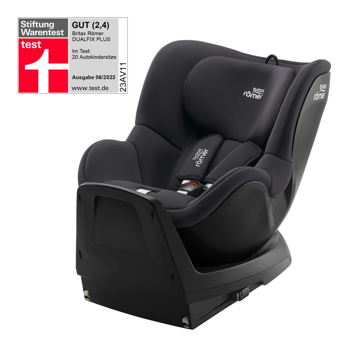 REBOARDER-KINDERSITZ Dualfix Plus  - Dunkelgrau, Basics, Kunststoff/Textil (44/55cm) - Britax Römer