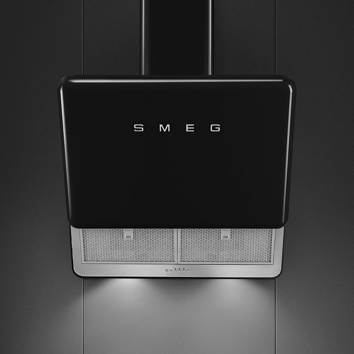DUNSTABZUGSHAUBE KFAB75BL  - Schwarz Hochglanz, Basics, Metall (75/64,4/61,6cm) - SMEG
