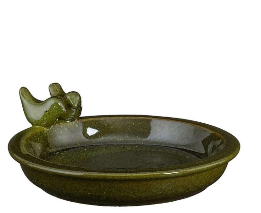 FÅGELBAD - mörkgrön, Basics, keramik (30/5cm)
