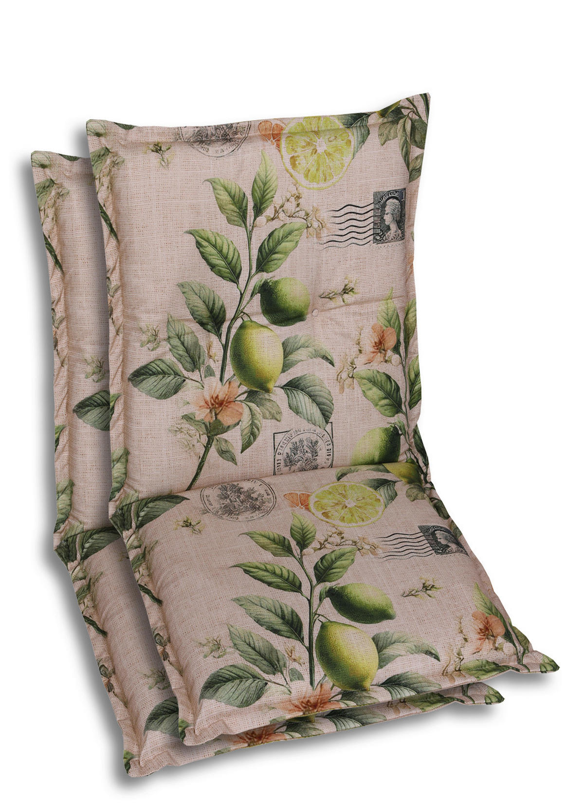 SESSELAUFLAGENSET in Gelb, Grün, Sandfarben Zitronen  - Sandfarben/Gelb, Basics, Textil (50/7/100cm)