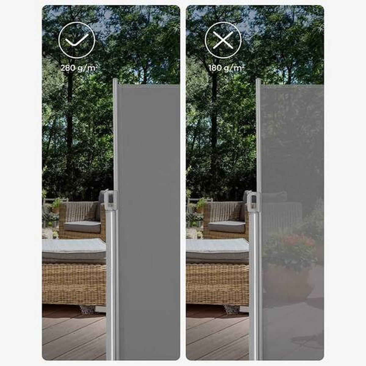 MARKISE - Anthrazit, Basics, Textil/Metall (350/200cm) - Modante