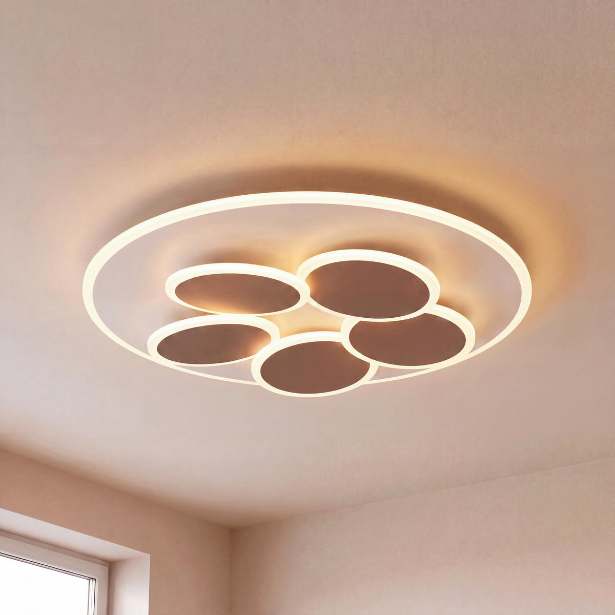 STROPNÉ LED SVIETIDLO, 49/7.5 cm  - hnedá/sivá, Design, kov (49/7.5cm) - Trio Leuchten