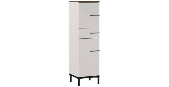 UNTERSCHRANK 34/123/34 cm  - Kaschmir/Nussbaumfarben, MODERN, Holzwerkstoff/Metall (34/123/34cm) - Xora