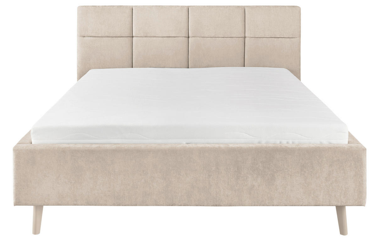POLSTERBETT 140/200 cm,  in Beige,  - Sandfarben/Beige, KONVENTIONELL, Holz/Textil (140/200cm) - SetOne by Musterring