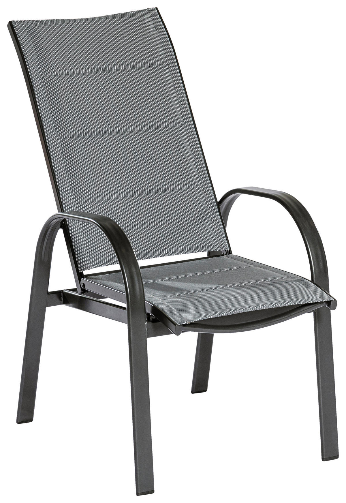 GARTENSESSEL Aluminium Graphitfarben, Grau  - Graphitfarben/Grau, KONVENTIONELL, Textil/Metall (57/110/73cm) - Gardenson