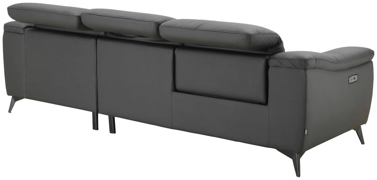 ECKSOFA  Lederlook Kombination Echtleder/Lederlook Schwarz  - Schwarz, Design, Leder/Textil (254/168cm) - Xora