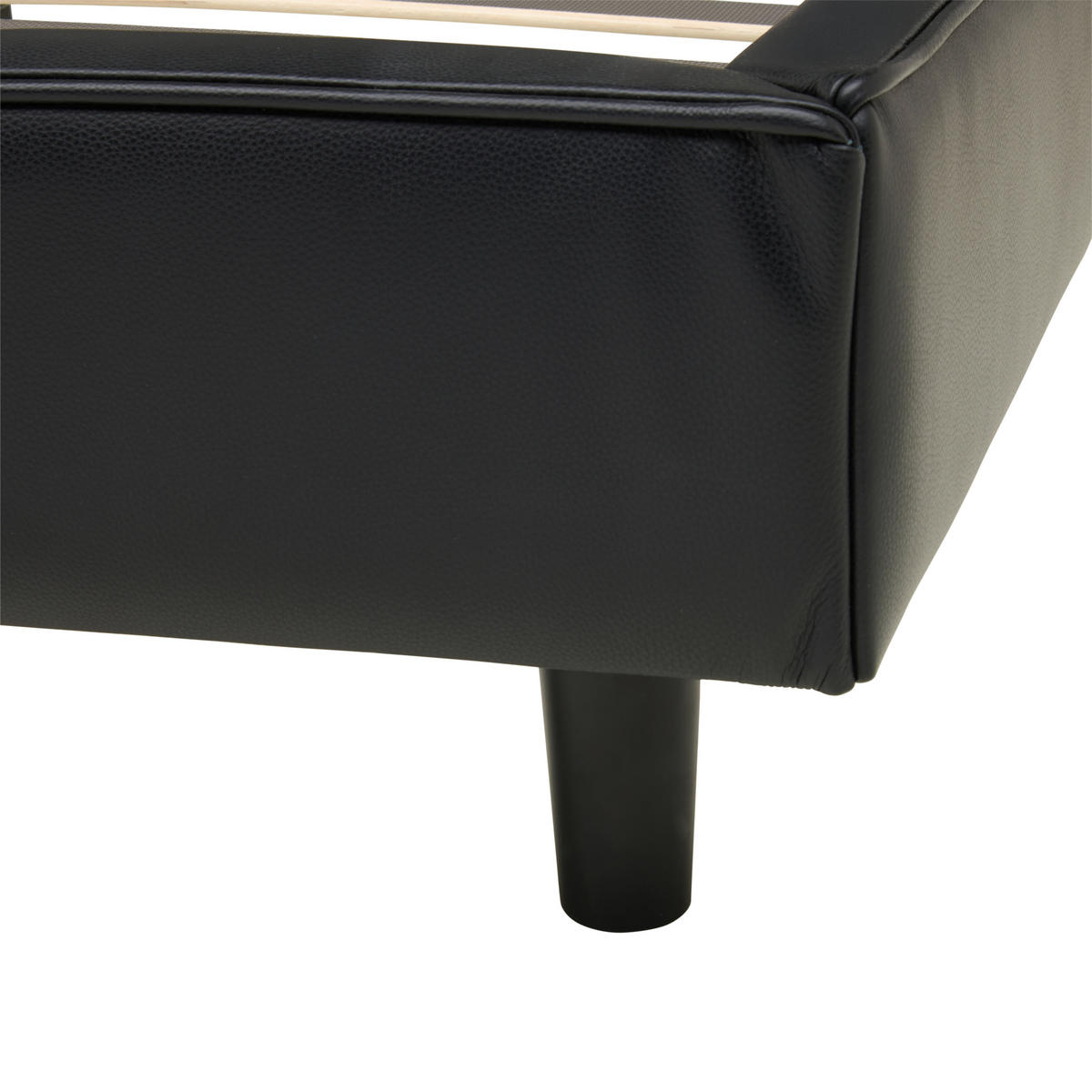 POLSTERBETT 180/200 cm  in Schwarz  - Schwarz, Modern, Leder/Holz (180/200cm) - Livetastic