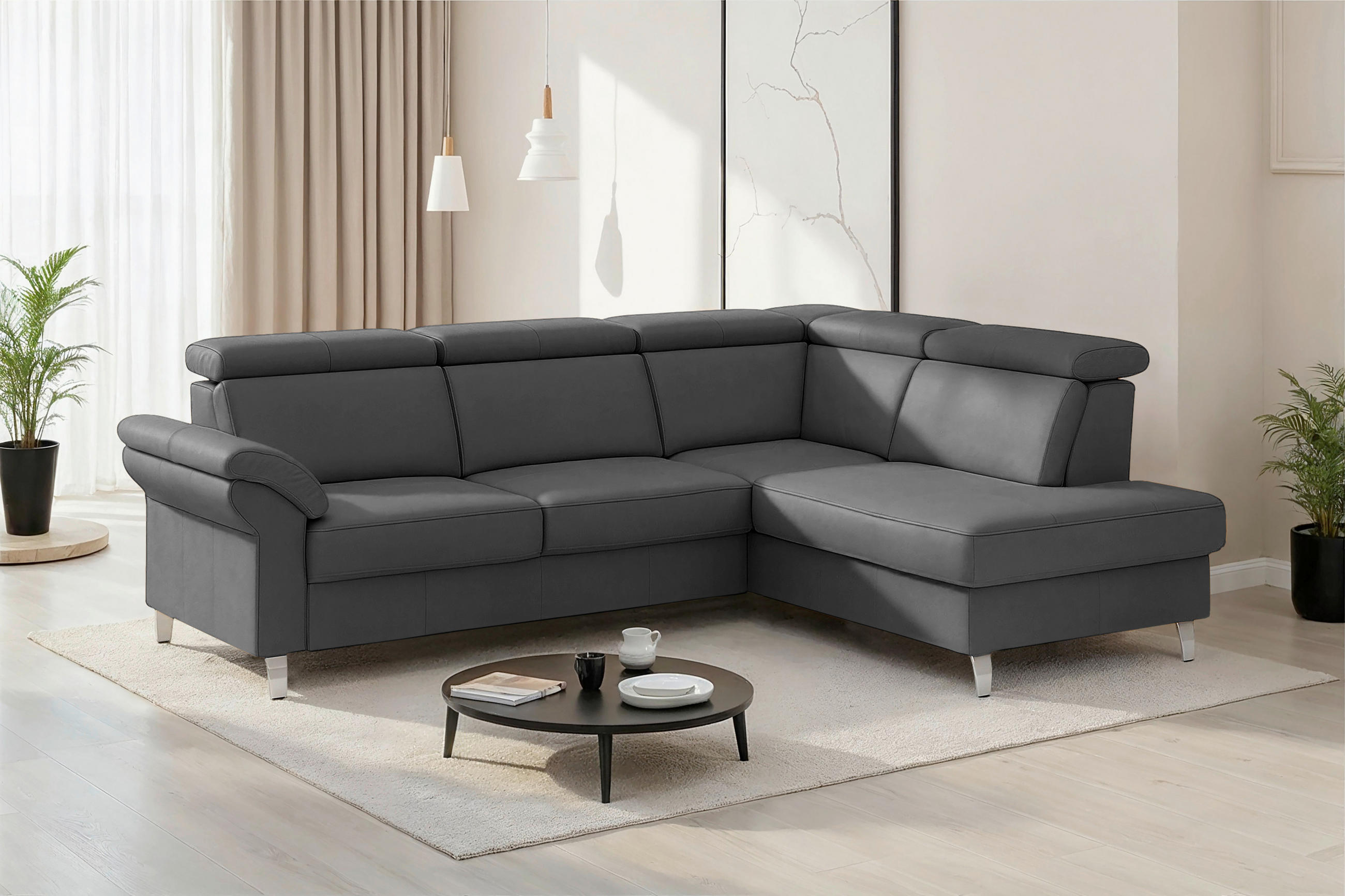 Sit & More Ecksofa Arngast E Schwarz 245x194 cm